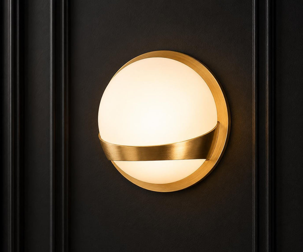 Brass Globe Wall Sconce with Frosted Glass Shade — product photo 5