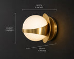 Brass Globe Wall Sconce with Frosted Glass Shade — product photo 6