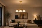 Brass 3-Light Globe Pendant, 48-Inch Linear Ceiling Light — product photo 2