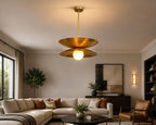 Brass Globe Pendant Light, 24-Inch, Mid-Century Style — product photo 1