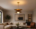 Brass Globe Pendant Light, 24-Inch, Mid-Century Style — product photo 2