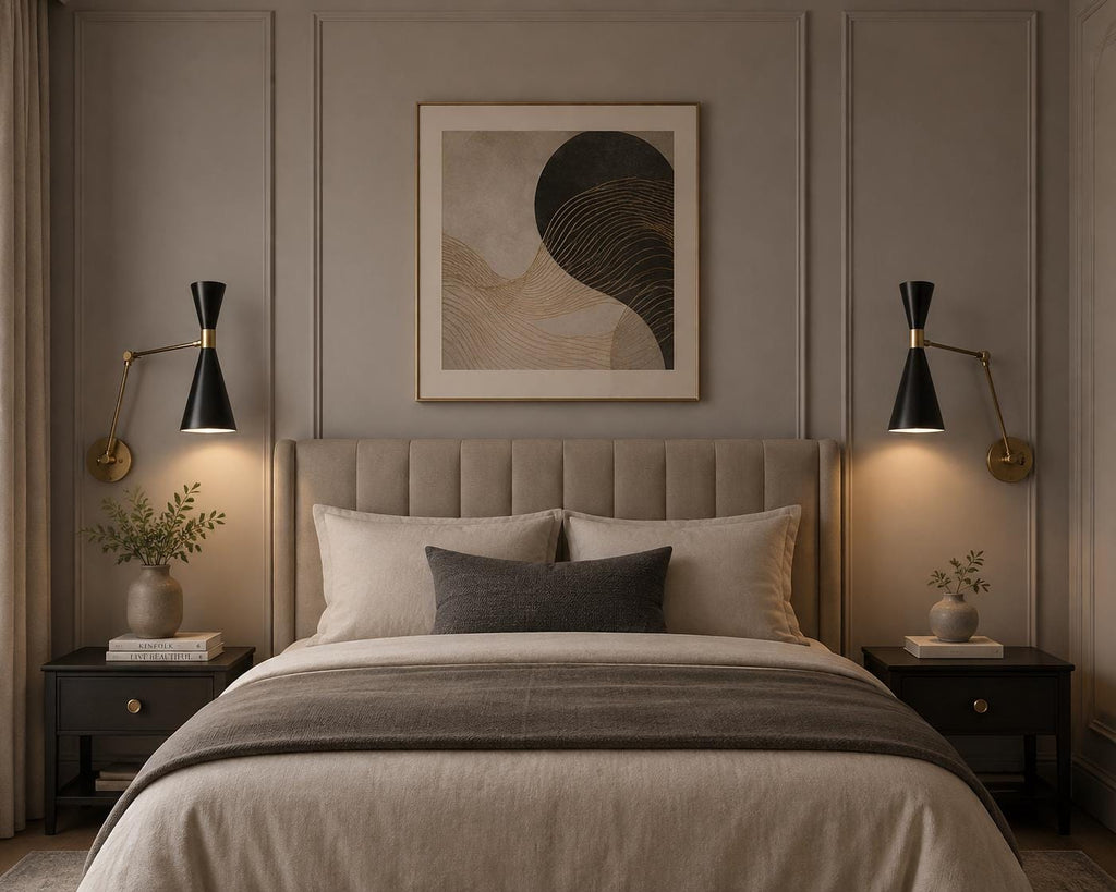 Black and Brass Adjustable Swing-Arm Wall Light — product photo 4