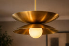 Brass Globe Pendant Light, 24-Inch, Mid-Century Style — product photo 4