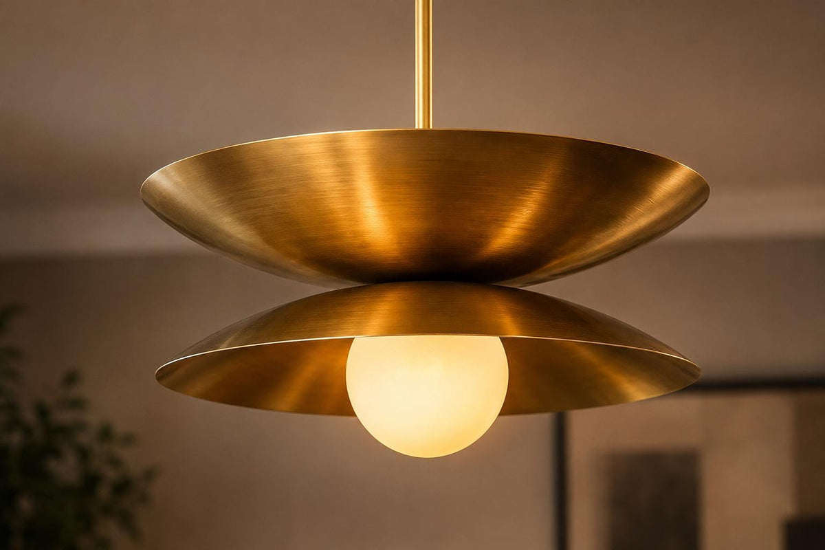 Brass Globe Pendant Light, 24-Inch, Mid-Century Style — product photo 4